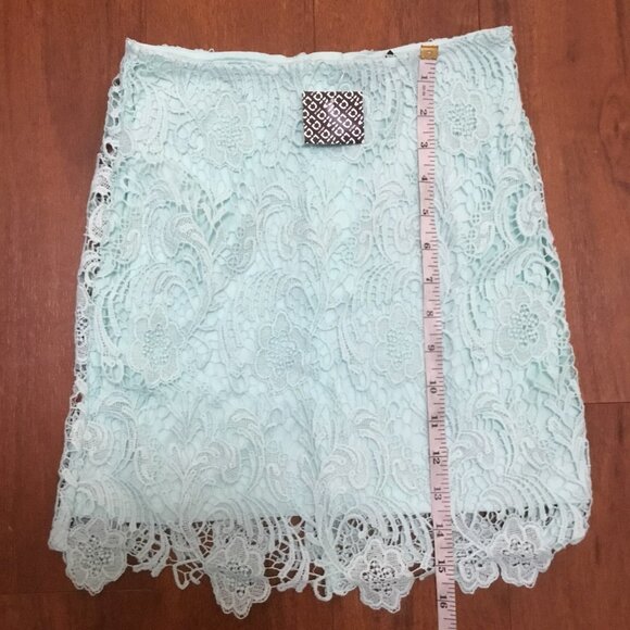 H&M Divided Light Blue Crochet Lace Skirt Boho Bohemian Zip Closure Women's 2 - Picture 4 of 7